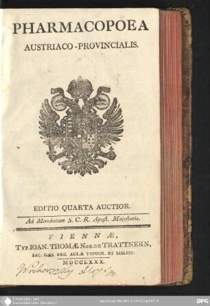 Pharmacopoea Austriaco-provincialis
