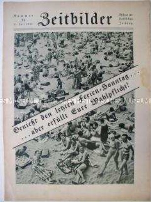 Illustrierte Beilage der "Vossischen Zeitung" mit einem Aufruf zur Beteiligung an der Reichstagswahl