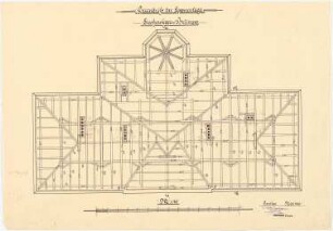 Kranken- und Siechenhaus, Brüssow Gültiger Ausführungsentwurf: Dachsparrenlage 1:50