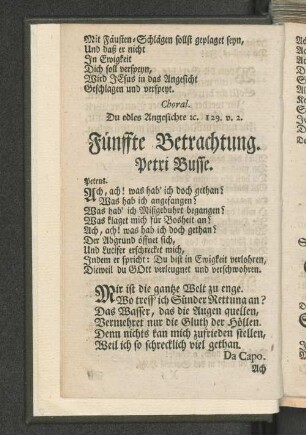 Fünffte Betrachtung. Petri Busse.