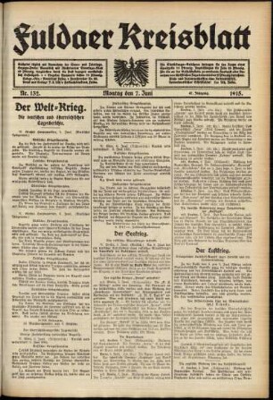 Ausgabe vom Montag, den 07. Juni 1915.