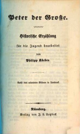Peter der Große : historische Erzählung