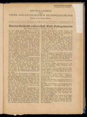 Mitteilungen des Hess.-Waldeckischen Gebirgsvereins, 15. September 1933