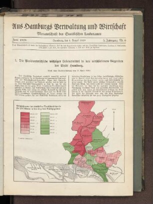 1. Die Preisunterschiede wichtiger Lebensmittel in den verschiedenen Gegenden der Stadt Hamburg.
