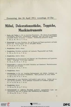 Donnerstag, vormittags 10 Uhr (Nr. 1-170)