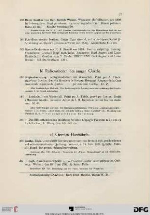 c) Goethes Handschrift (Nr. 386-396)