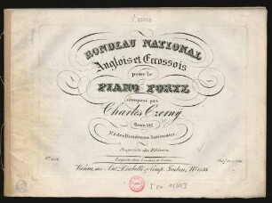 Rondeau National Anglois et Eccossois : pour le Piano Forte ; Oeuv: 182. ; No. 2 des Rondeaus Nationaus.