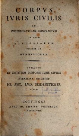 Corpus iuris civilis in chrestomathiam contractum