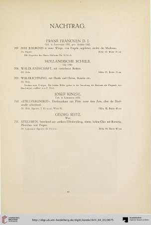 Nachtrag (Nr. 707-711)
