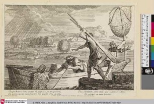 Ces pêcheurs sont venus ou trop tost, ou trop tard, ...; [Fischer mit Boot und Fischernetzen]