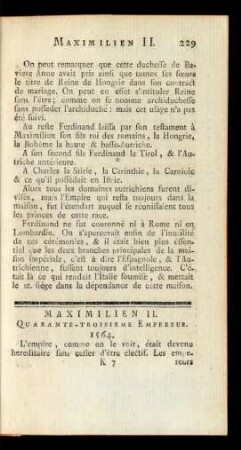 Maximilien II. Quarante-Troisieme Empereur