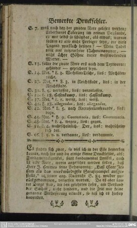 Bemerkte Druckfehler