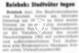 Reinbeks Stadtväter tagen