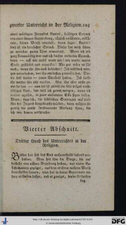 Vierter Abschnitt. Dritter Grad des Unterrichtes in der Religion.