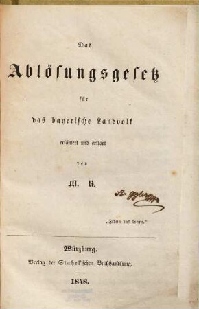 Das Ablösungsgesetz
