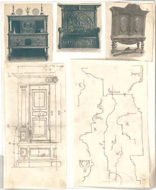 Rosenbauer, Gregor; Frankfurt; Studienarbeiten - Schrank (Ansicht, Teilansicht, Detail, Schnitt)