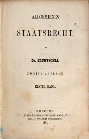 Allgemeines Statsrecht. 1