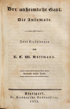 Der unheimliche Gast