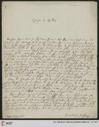 Heid. Hs. 2746,713-1: Brief von Rudolf von Jhering an Carl Joseph Anton Mittermaier