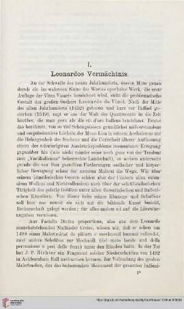 I. Leonardos Vermächtnis