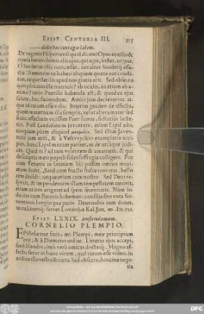 Epist. LXXIX. Amsterodamum. Cornelio Plempio.