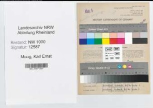 Entnazifizierung Karl Ernst Maag, geb. 27.03.1909 (Postassistent)
