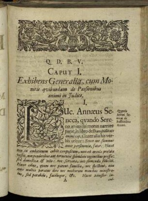 Caput I. Exhibens Generalia, cum Monitis quibusdam de Passionibus animi in Judice.