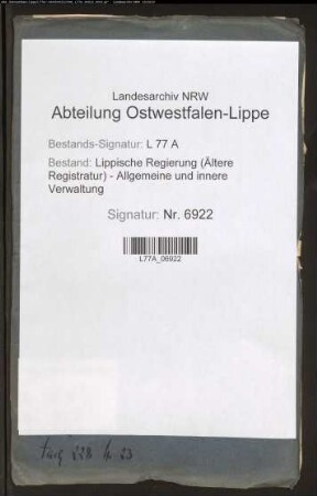 Anstellung des Grenzaufsehers Ottomeier zu Varenholz