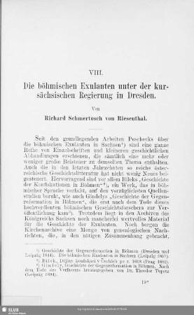 VIII. Die böhmischen Exulanten unter der kursächsischen Regierung in Dresden