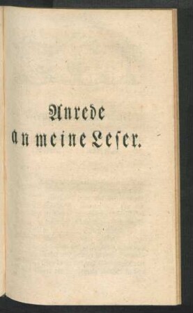 Anrede an meine Leser.