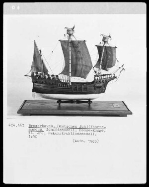 Hanse-Kogge, Rekonstruktionsmodell. 14. Jahrhundert.