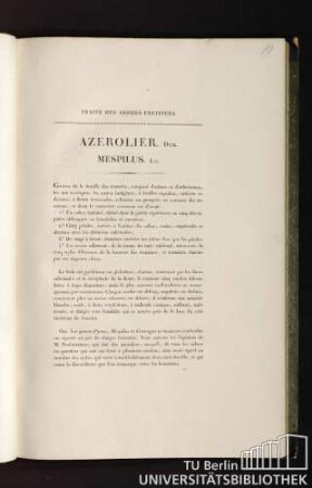 Traité des arbres fruitiers. Azerolier. Duh. Mespilus. Lin.