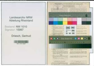 Entnazifizierung Gertrud Driesch , geb. 16.09.1892 (Ordensschwester)