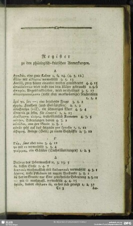 Register zu den philologisch-kritischen Anmerkungen