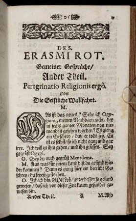 Peregrinatio Religionis ergò. Oder Die Geistliche Wallfahrt.