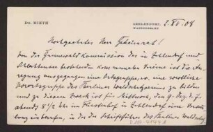 Schreiben an Hermann Muthesius (Brief)