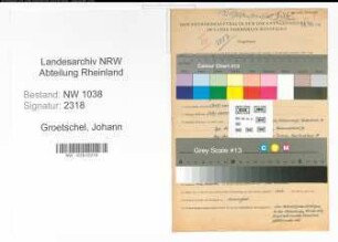 Entnazifizierung Johann Groetschel , geb. 03.06.1901 (Buchhaendler)