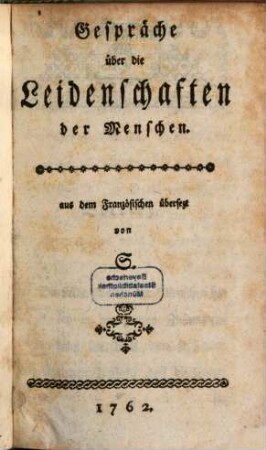 Gespräche über die Leidenschaften der Menschen