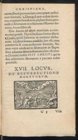 XVII Locus. De Resurrectione Mortuorum.