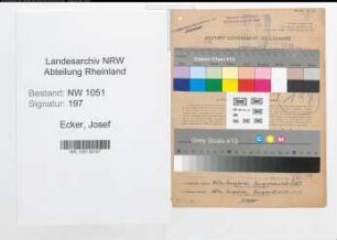 Entnazifizierung Josef Ecker , geb. 13.09.1904 (Lokfuehrer)
