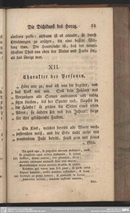 XII. Charakter der Personen