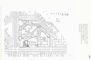 Kaufhaus Kaisereiche, Berlin-Friedenau (Diplomarbeit bei Willy Kreuer): Lageplan 1:500