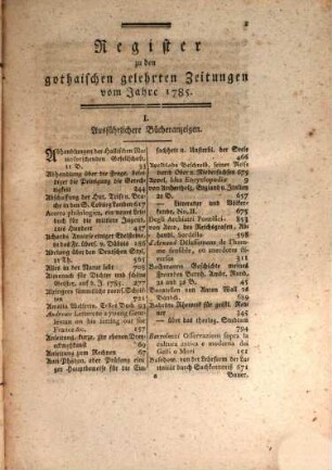 Gothaische gelehrte Zeitungen : auf das Jahr .... 1785, 1785