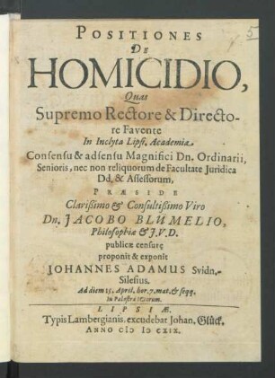 Positiones De Homicidio