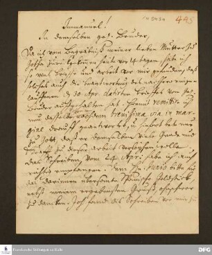 Brief von August Hermann Francke an Johann Daniel Herrnschmidt.