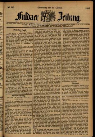 Ausgabe vom Donnerstag, den 21. Oktober 1886.