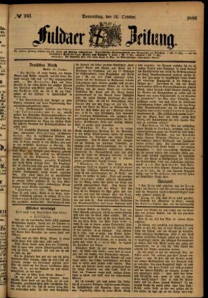 Ausgabe vom Donnerstag, den 21. Oktober 1886.