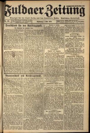 Ausgabe vom Mittwoch, den 02. Mai 1928.