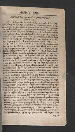 Errata Typograhica properante oculo notata.