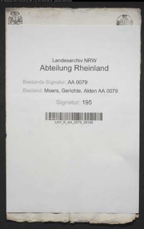 Freiherr von Cloudt zu Lauersfort gegen Pastor von Essen zu Kapellen wegen rückständiger Zahlung für geliefertes Getreide (Bruchstück)